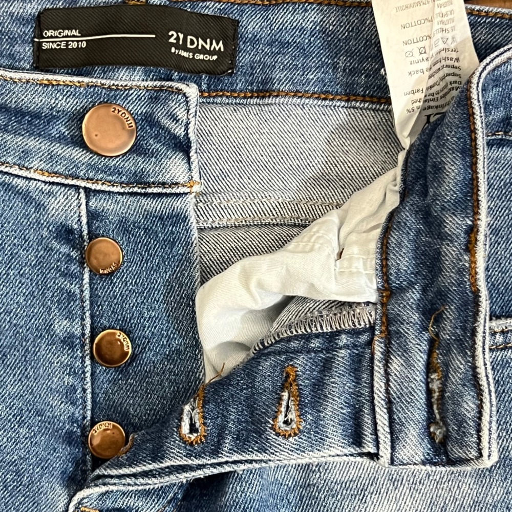 2Y Premium Distressed Skinny Jeans Mens 28 Blue Ripped Stretchy Streetwear - Picture 11 of 12